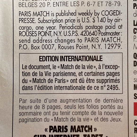 Paris Match Magazine I 1997 I Princess Caroline I H.R.H. of Hanover - Picture 16 of 16